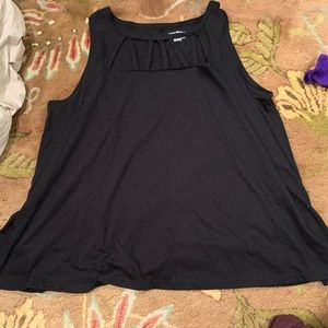 Black swing tank top with cut outs